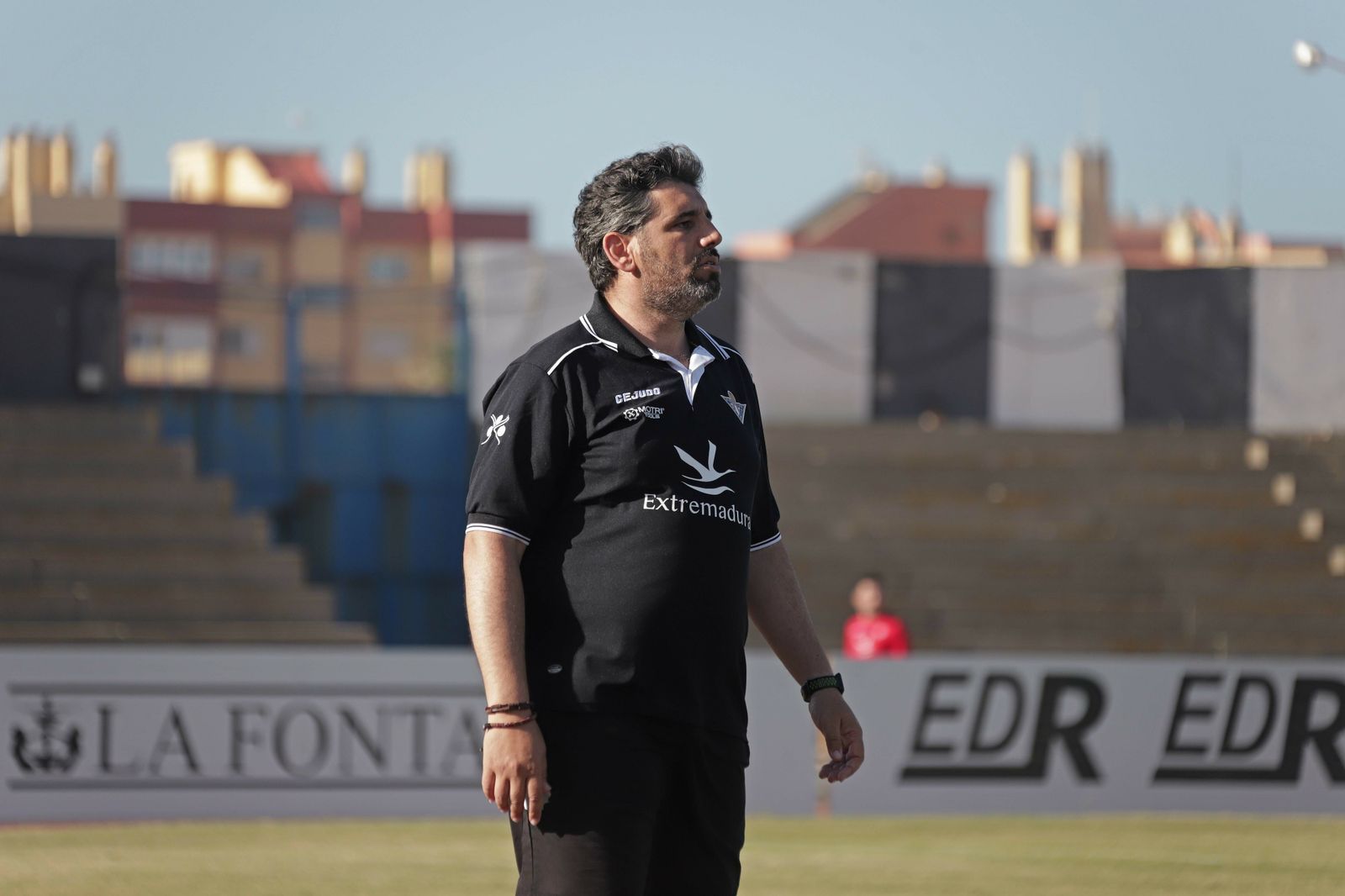 Juan García, entrenador del Don Benito, la temporada pasada en el Municipal