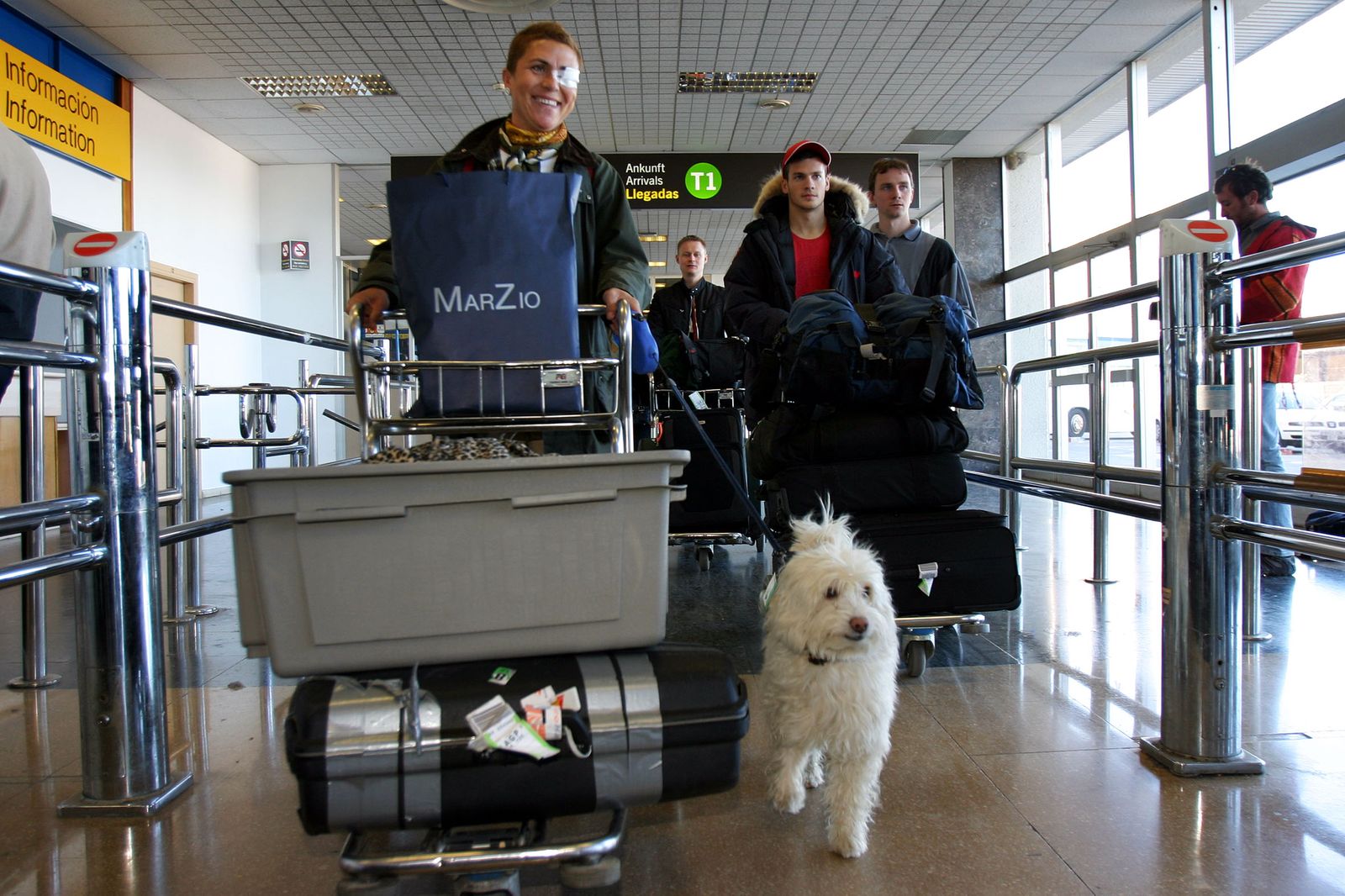Una mascota, en el aeropuerto.
