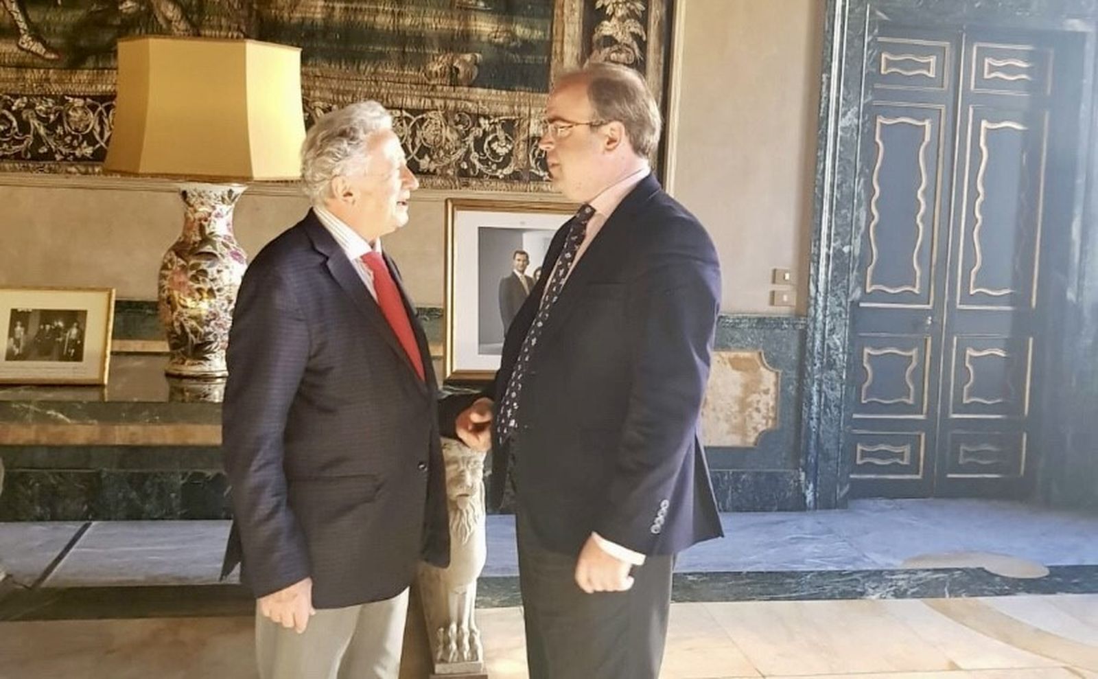 Antonio Pelayo y Navarro Antolín, en el Palacio de España de Roma en 2019.