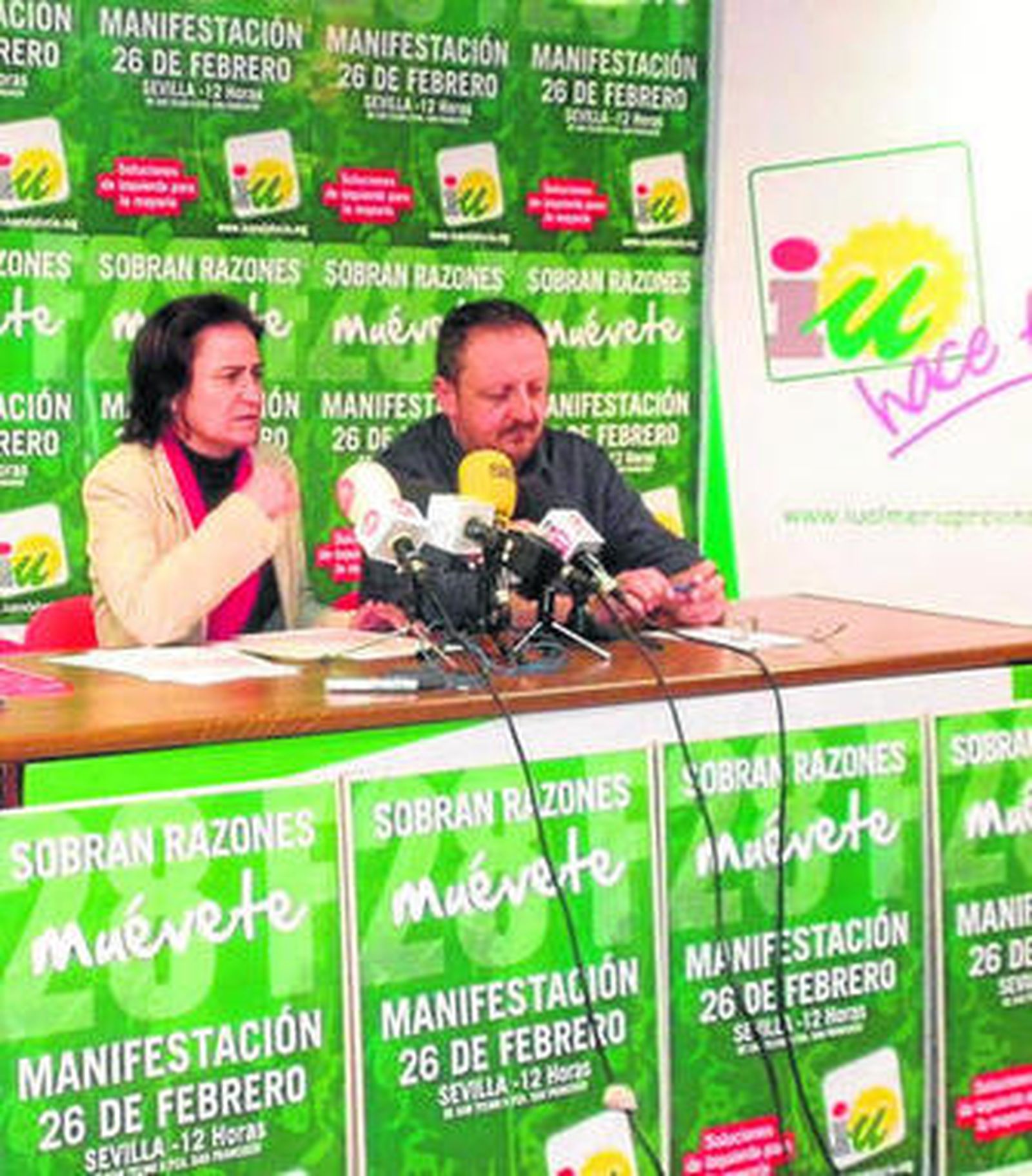 La coordinadora provincial, Rosalía Martín, en la sede de IU.