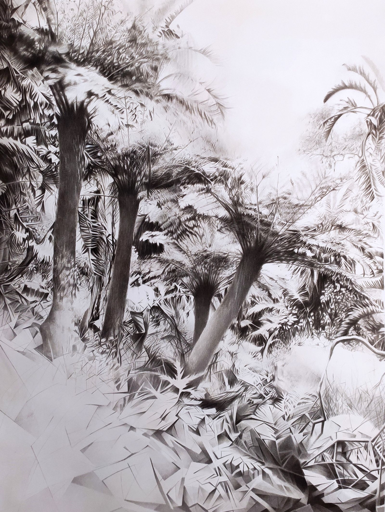 Detalle de la obra 'Paisaje naturalista'.