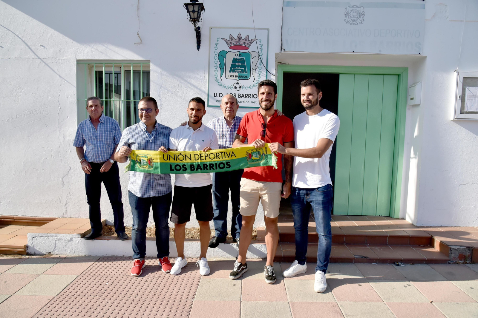 Guti, Biri, Juan Sánchez, Hedrera y Zamora, ayer en Los Barrios.