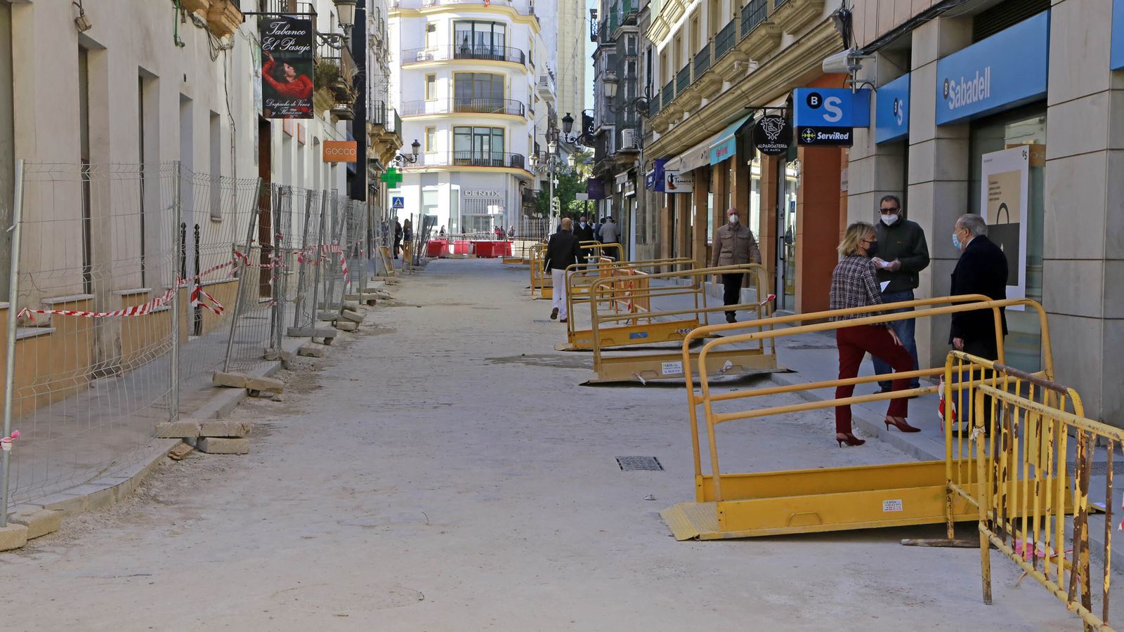 Estado de la calle Santa María esta mañana.