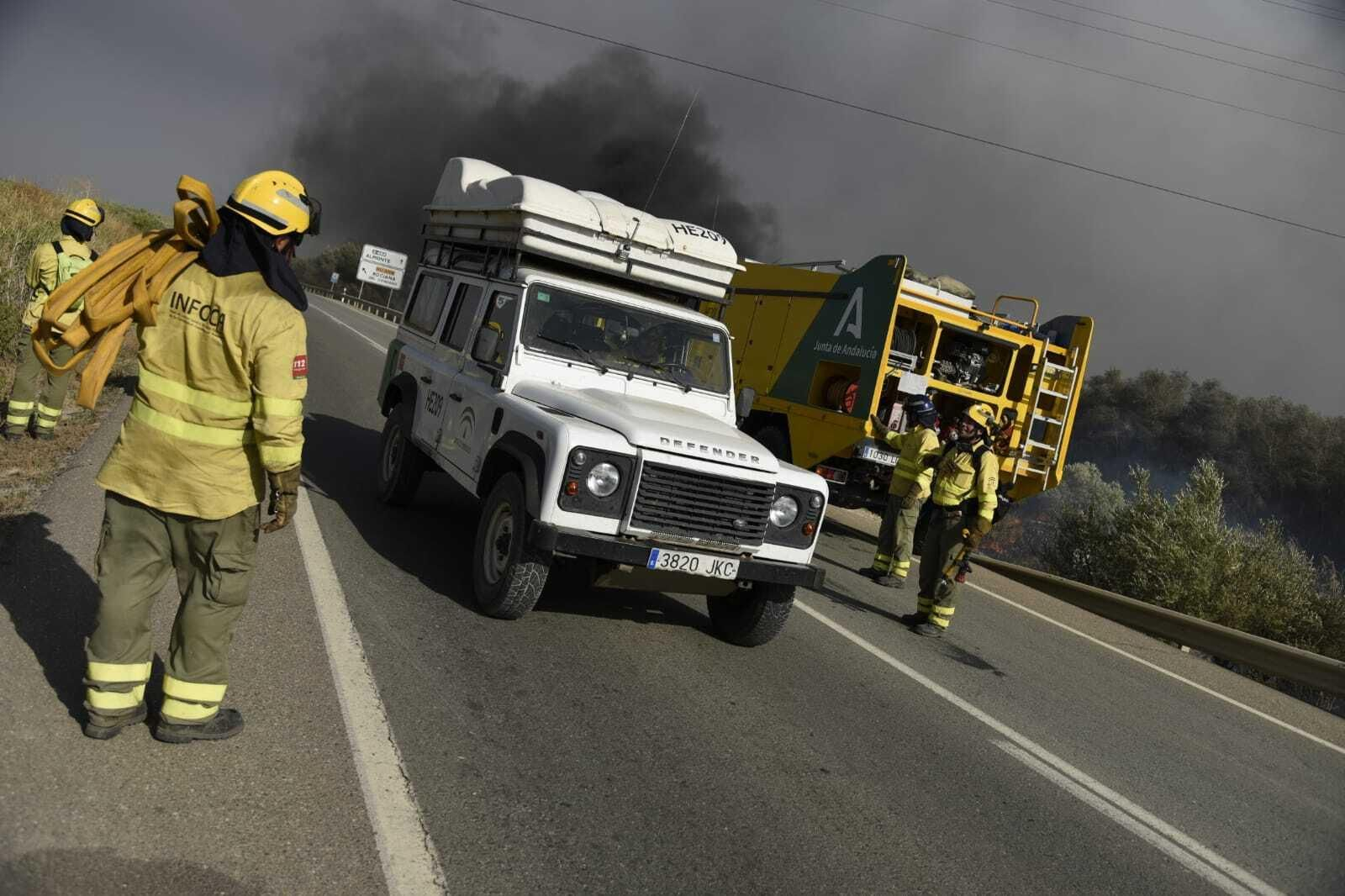 Imágenes del incendio forestal de Bonares