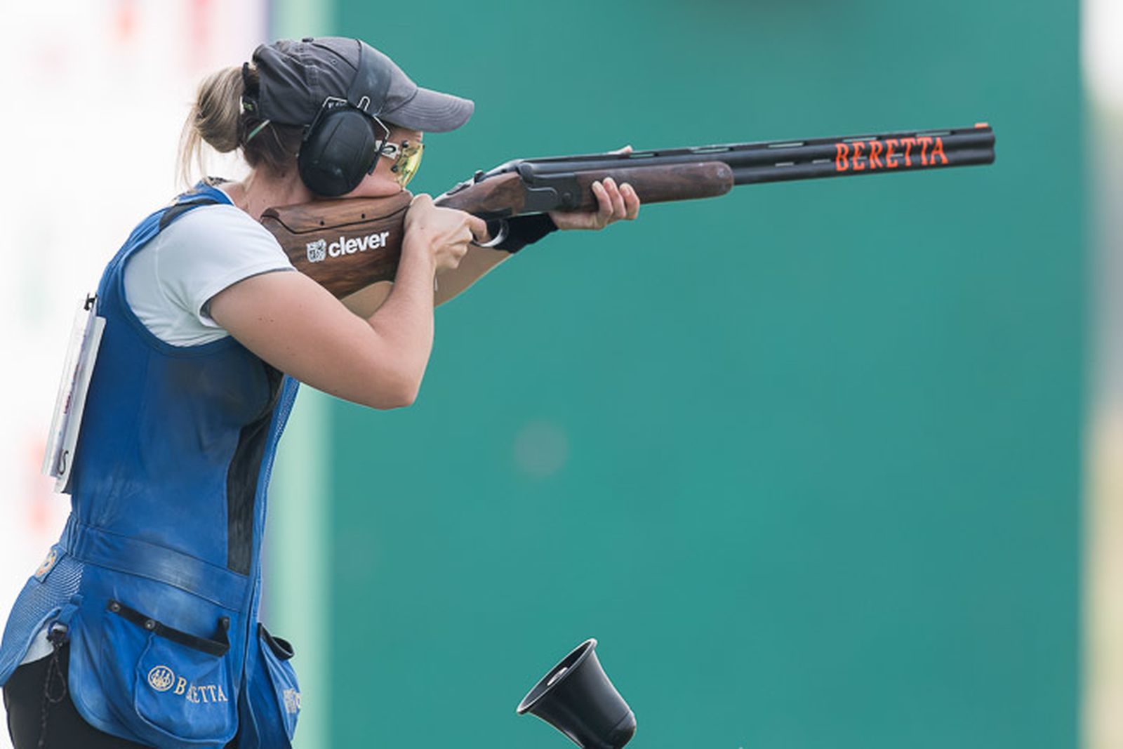 Fátima Gálvez se prepara para un disparo.