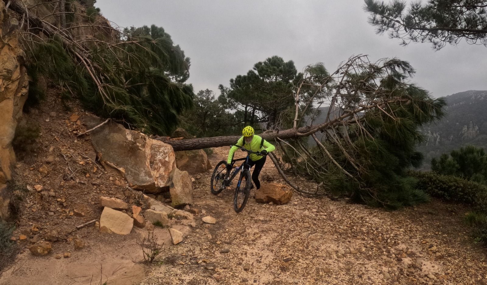 El carril de Las Corzas, destrozado tras los temporales