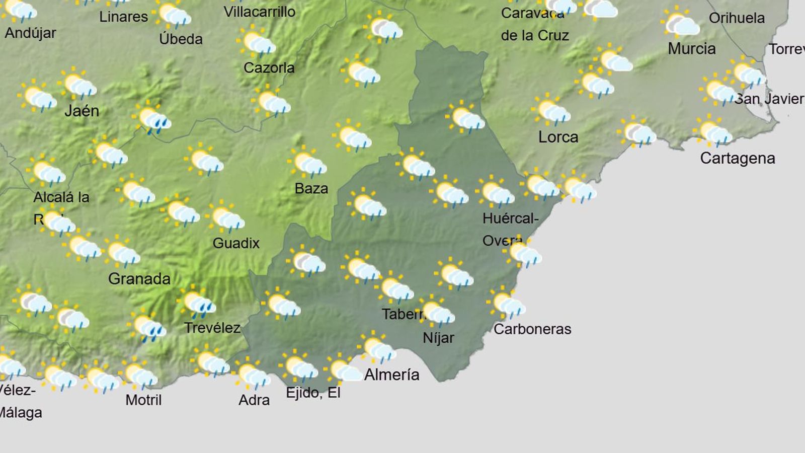 Previsión para el domingo 11 de mayo por la mañana. Previsión para el domingo 11 de mayo por la mañana.