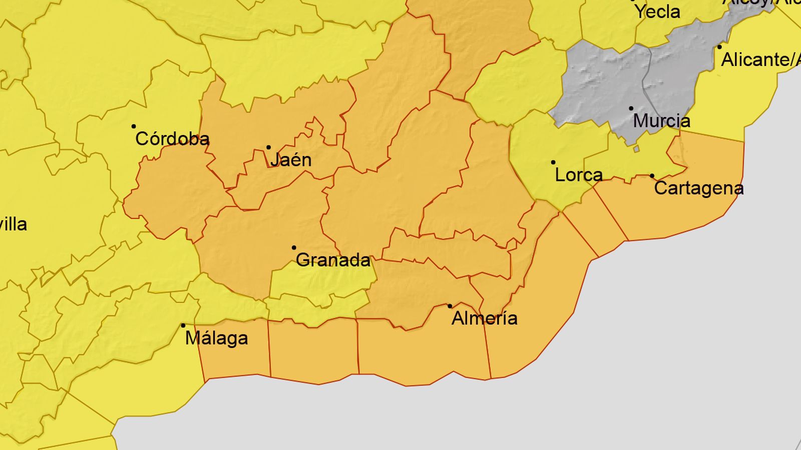 Alerta naranja en Almería para el jueves 5 de febrero.