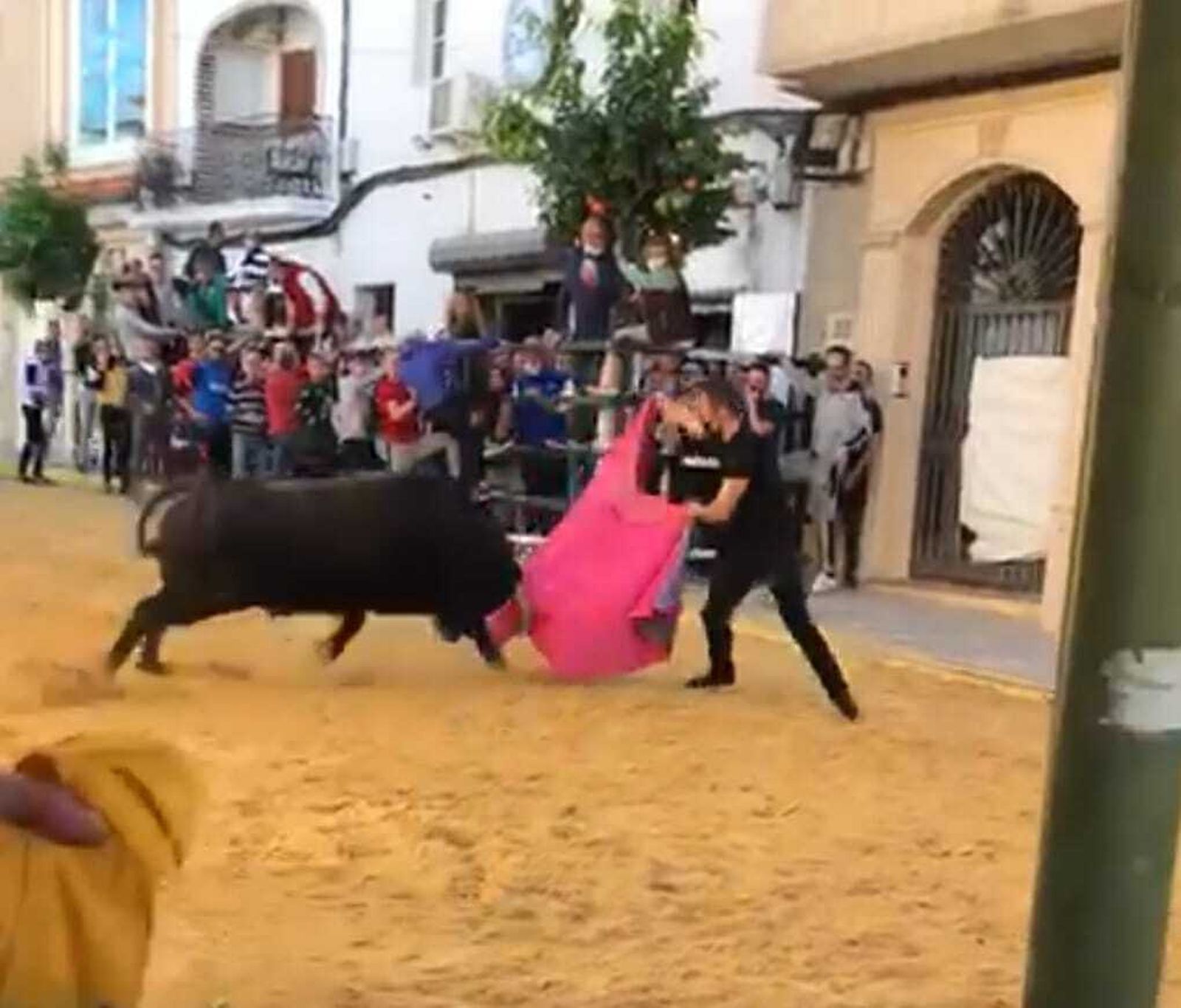 Imagen del Toro del Aguardiente, en Puerto Serrano.