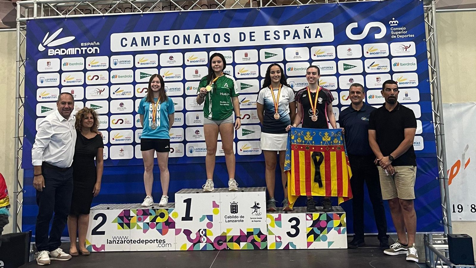 Podio del Campeonato de España sub-23 celebrado en Lanzarote con la almeriense Cristina Teruel subida en el primer cajón.
