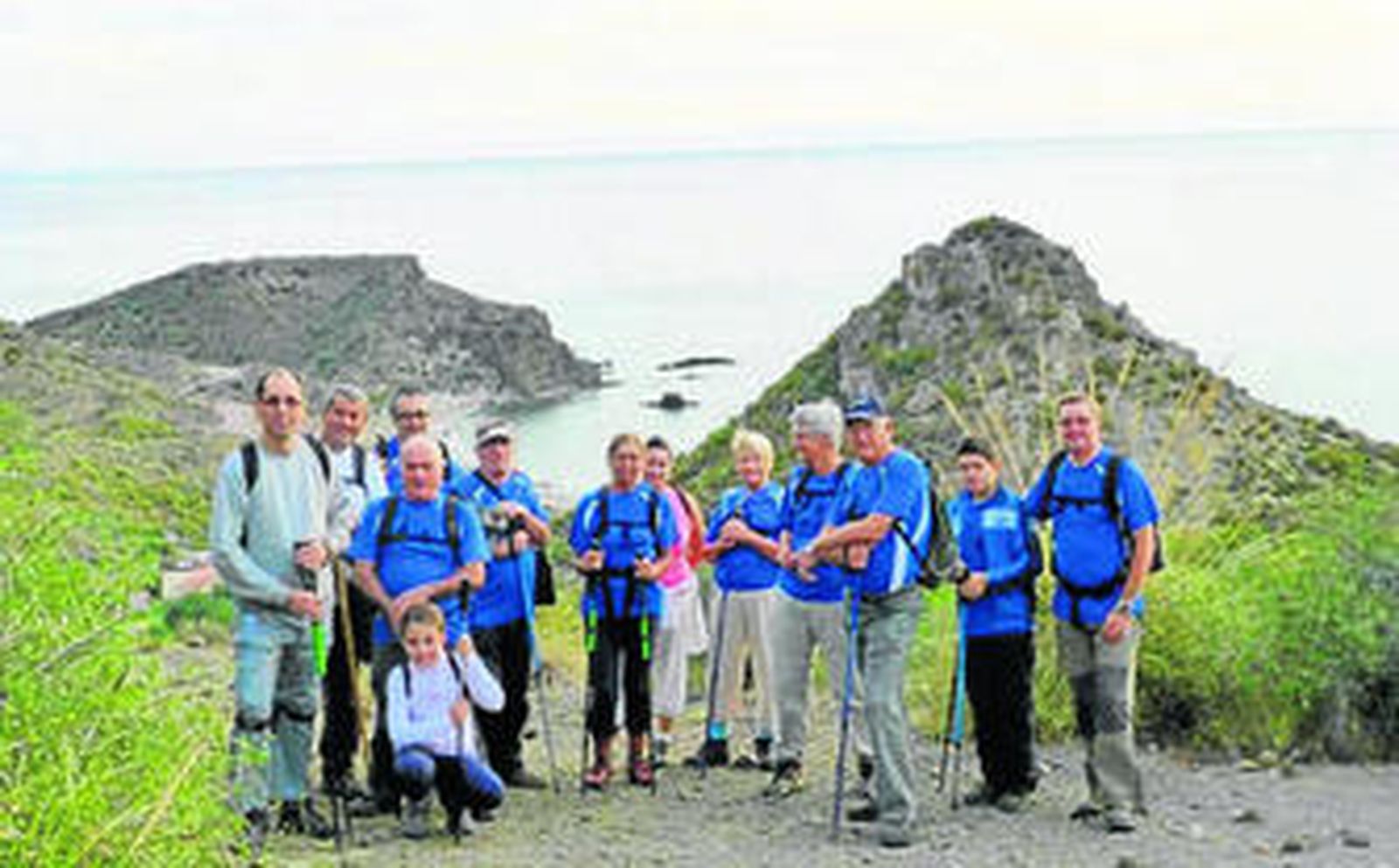El grupo que el 14 de octubre participó en la ruta entre el Sopalmo y Macenas.