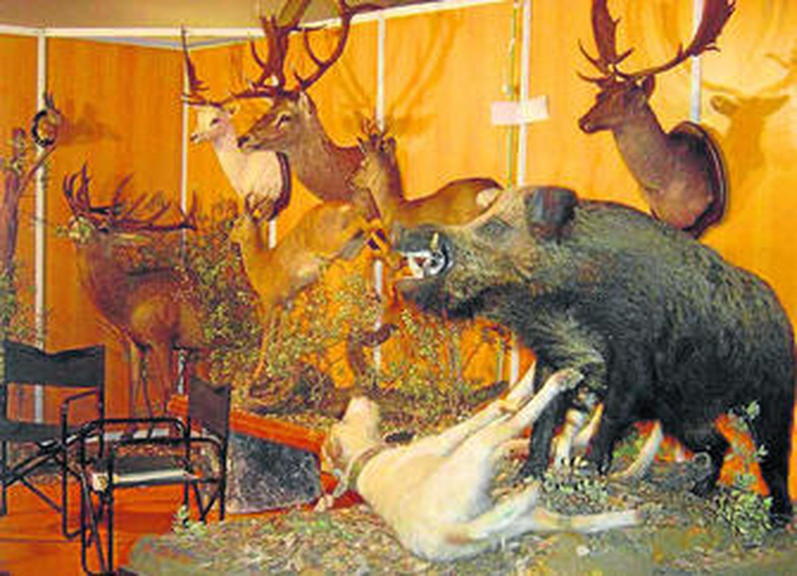 Animales disecados en uno de los expositores instalados en una edición anterior de la feria.