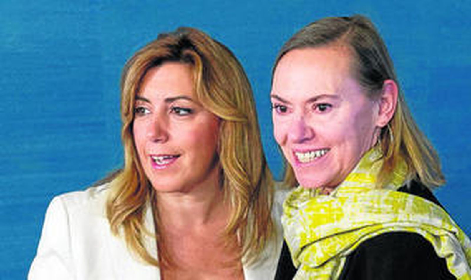Susana Díaz, con la presidenta de la Fundación Lorca, ayer en San Telmo.