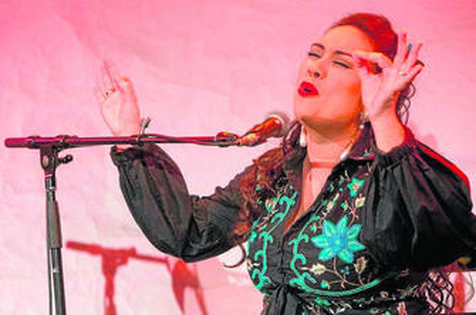 La cantaora gaditana Encarna Anillo, durante un recital.