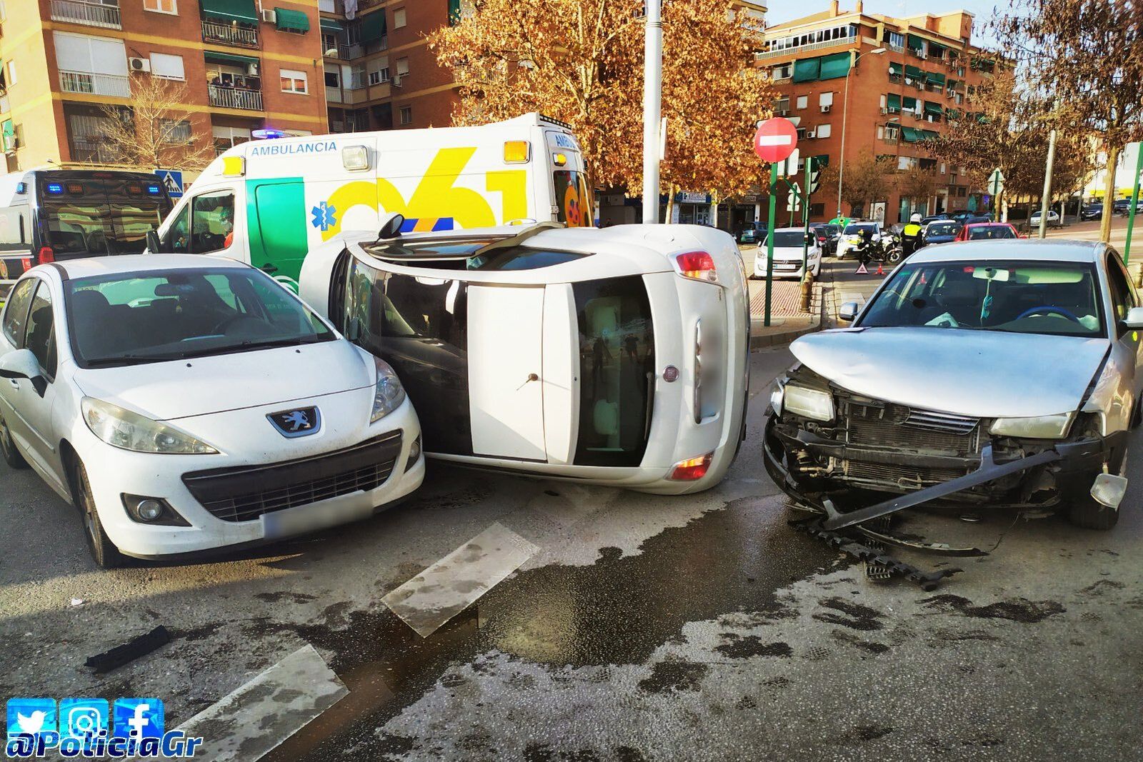 Estado de los vehículos implicados en la colisión.
