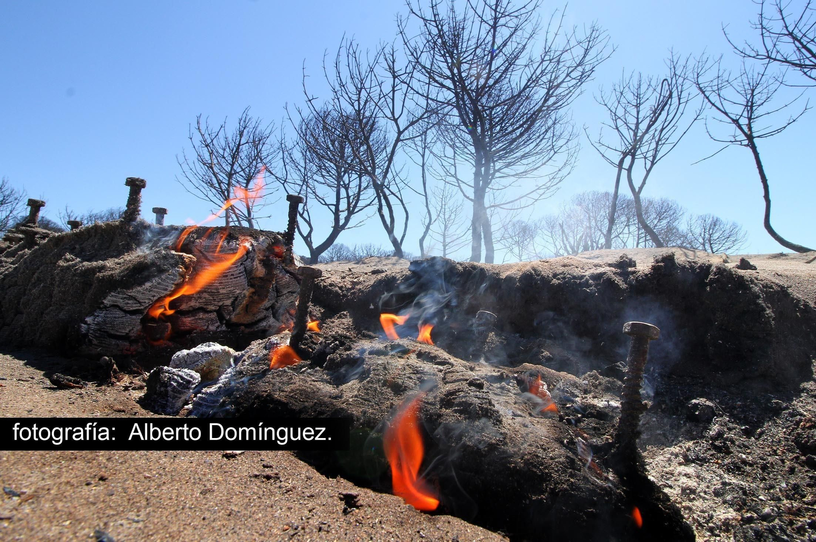 Imágenes de Cuesta Maneli tras el incendio.