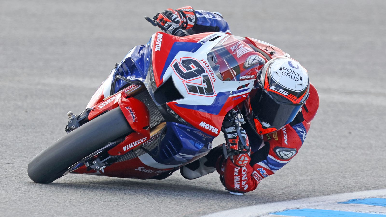 Xavi Vierge, rondando este viernes en el Circuito a lomos de la Honda.