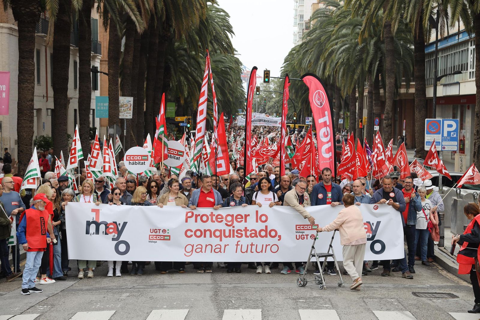 Manifestación en Málaga del 1 de mayo.
