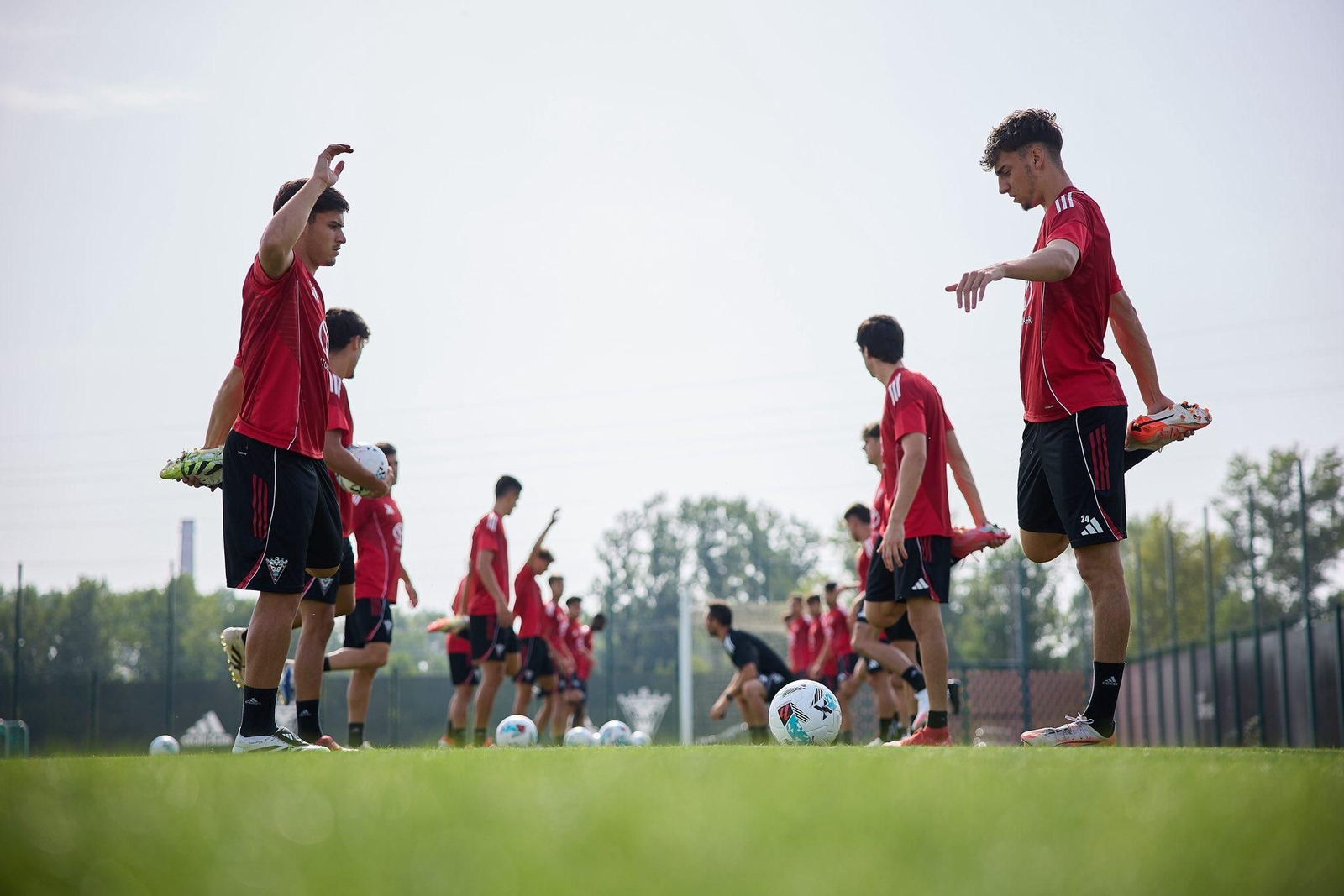 Un entrenamiento del Mirandés.