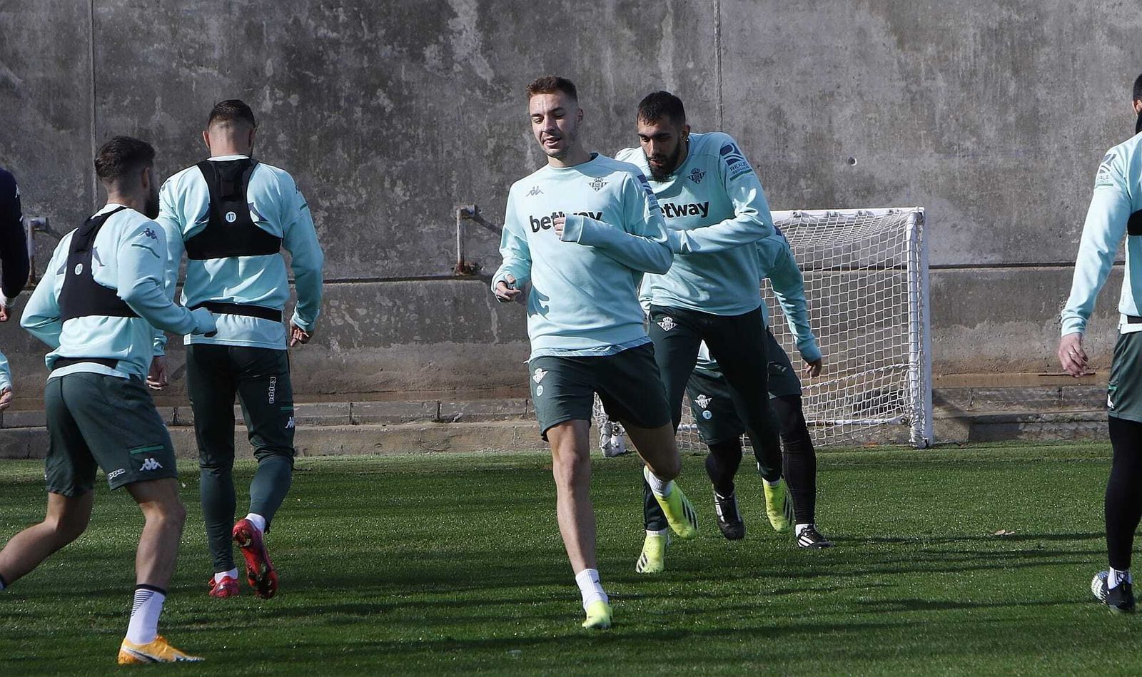 Loren, en el entrenamiento de hoy.