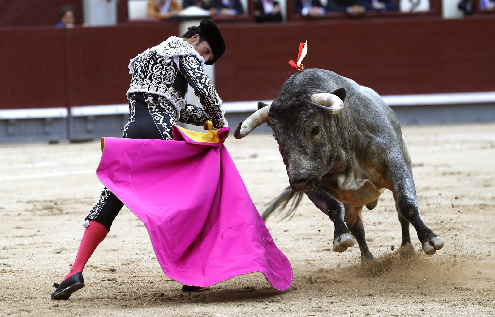 Morenito de Aranda, en una media verónica a su primer toro.