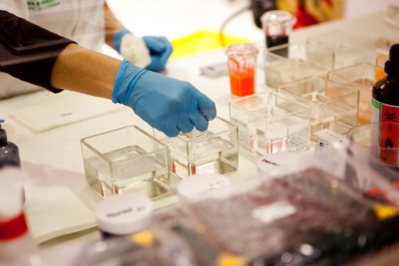 Una persona en un laboratorio