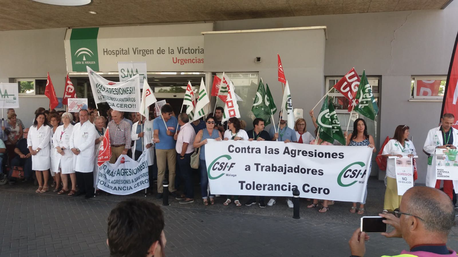 Concentración contra las agresiones en los centros sanitarios, en una imagen de archivo.