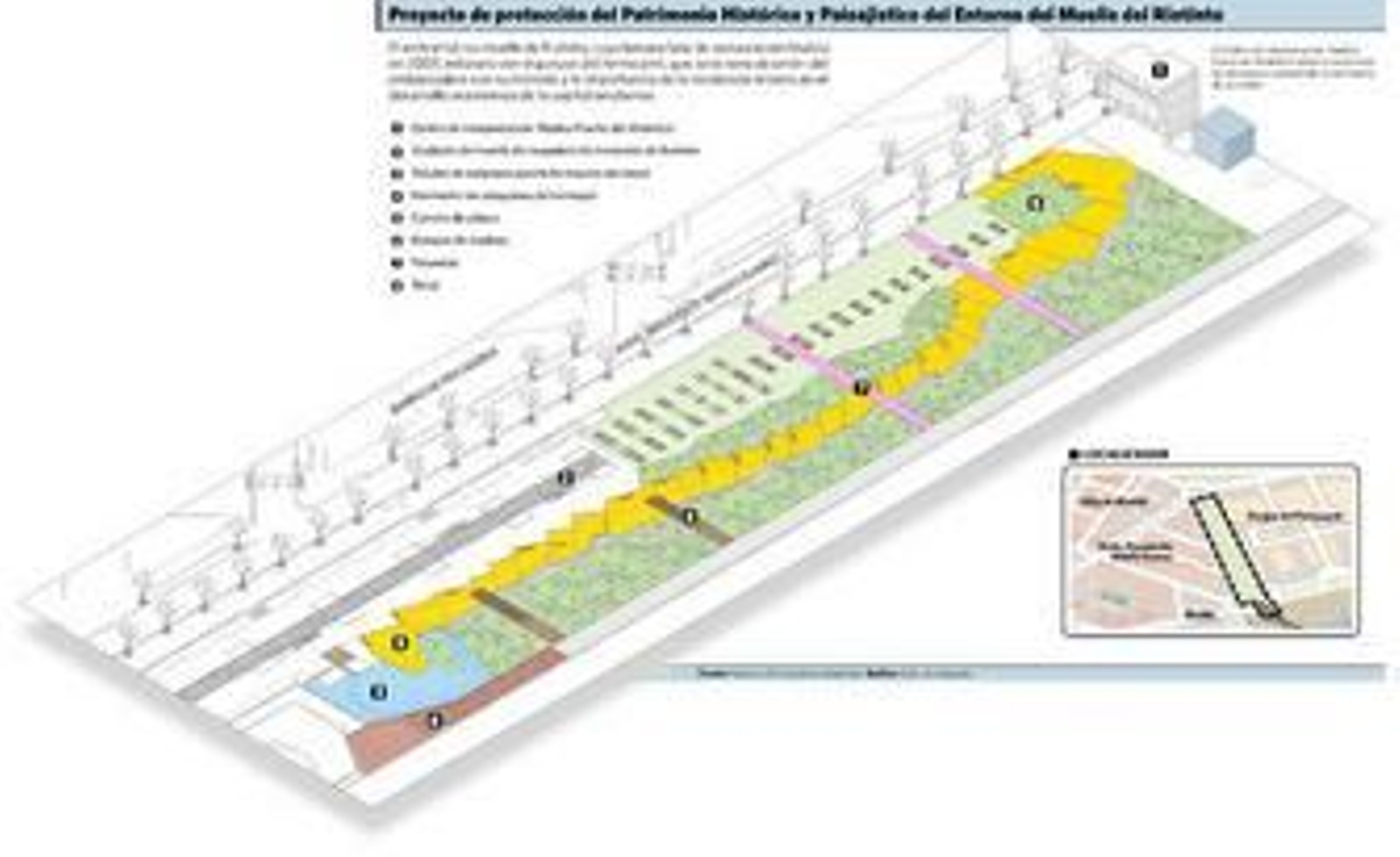 El muelle cargadero de mineral, en su tramo de tierra.