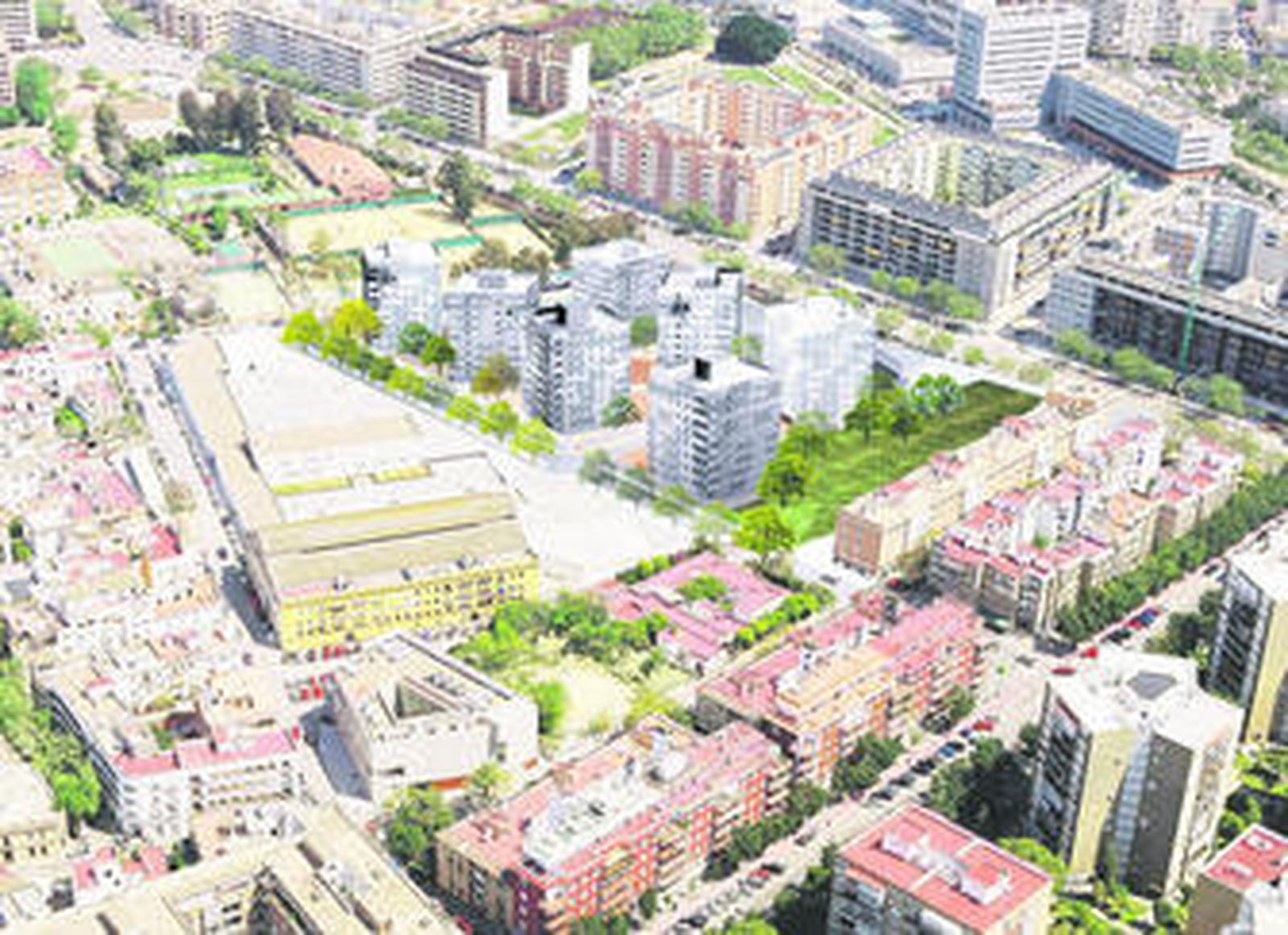 La maqueta del complejo residencial en el solar que ocupará en El Porvenir.