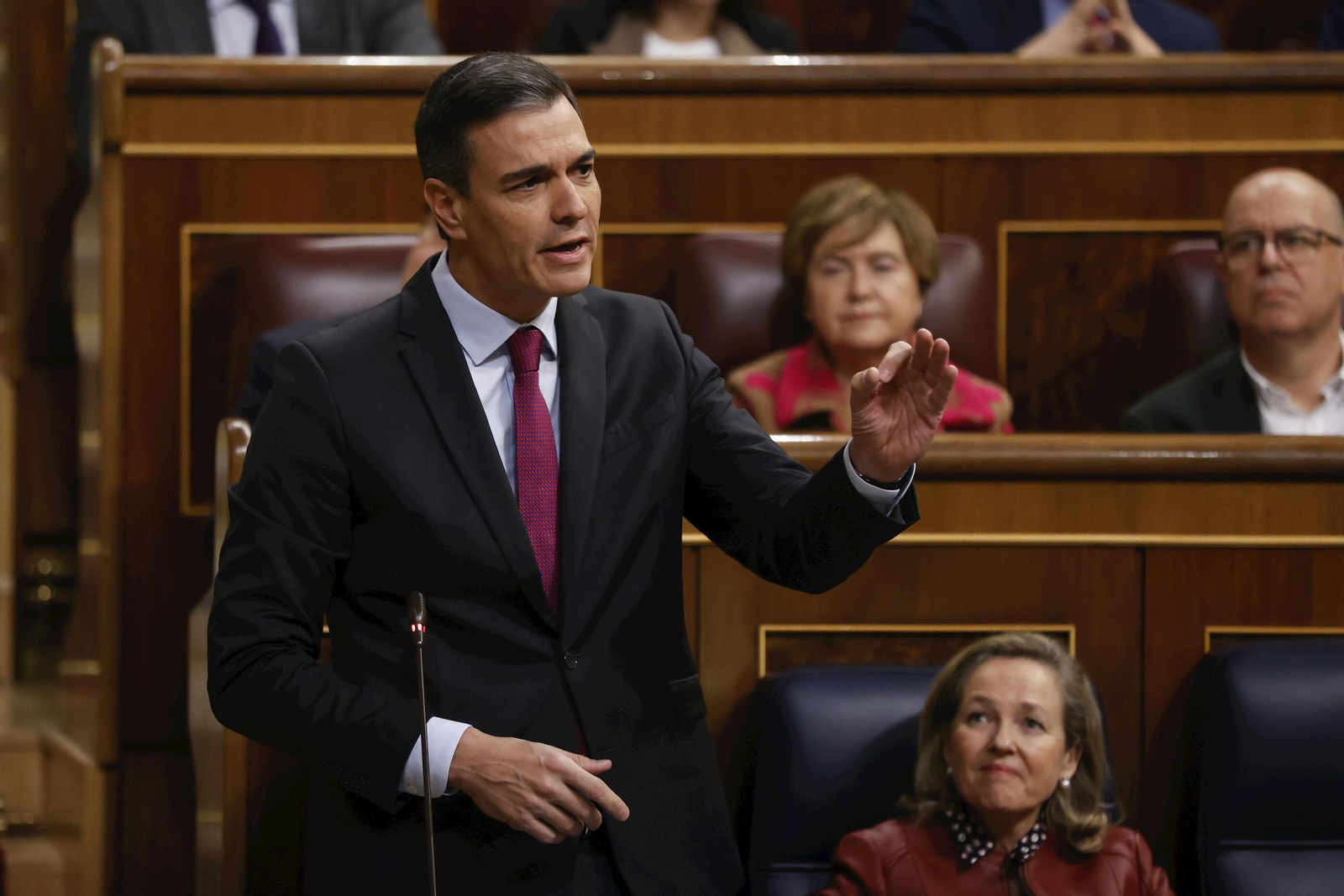 Pedro Sánchez en una sesión de control en el Congreso de los Diputados.