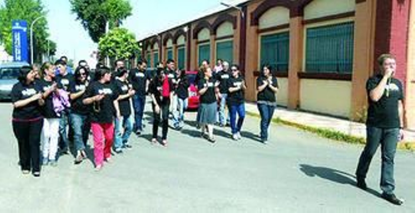 Un momento de la protesta, ayer en el polígono La Papelera.