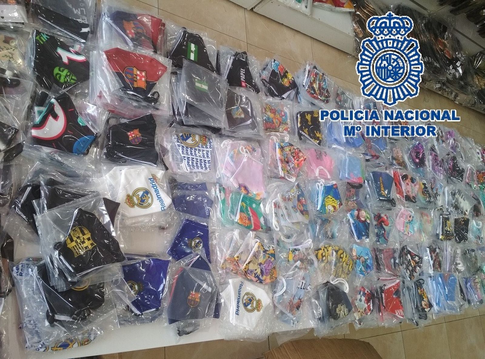 Mascarillas falsificadas que ha decomisado la Policía