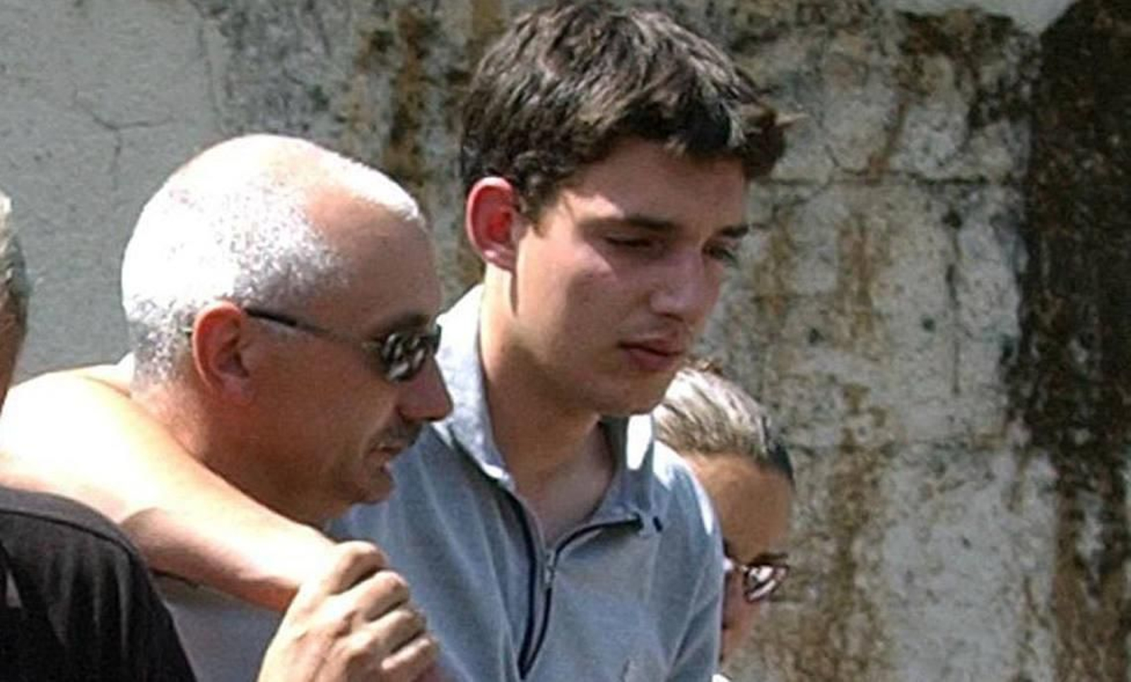 Rodrigo Barrio, durante el funeral por el asesinato de su familia