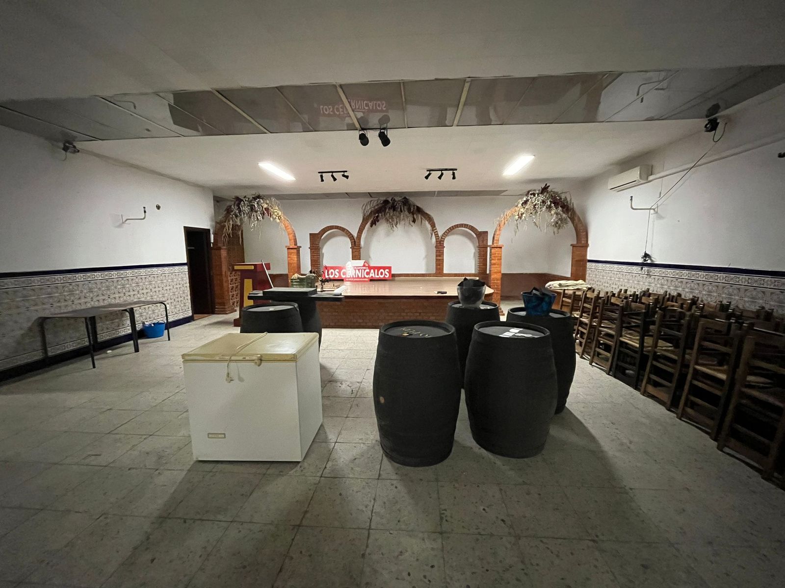 Una imagen de estos días de la peña, ya casi vaciada.