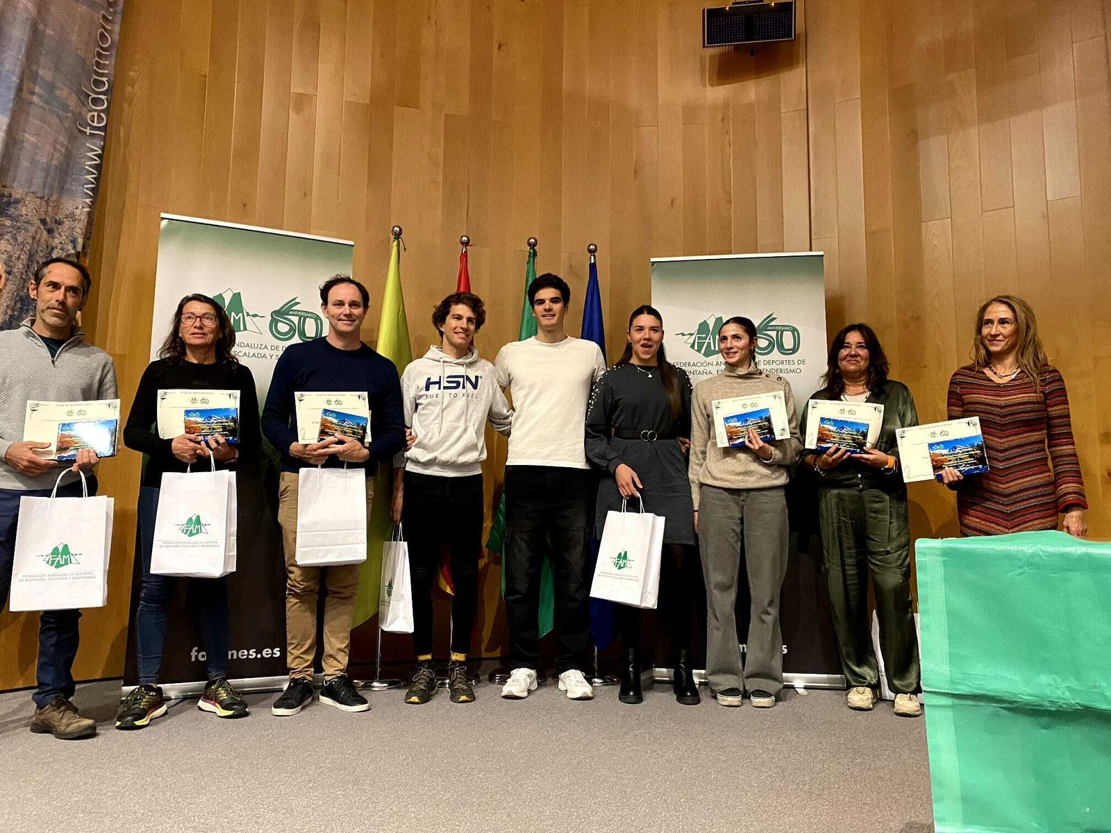 Algunos de los premiados en la Gala del Montañismo Andaluz