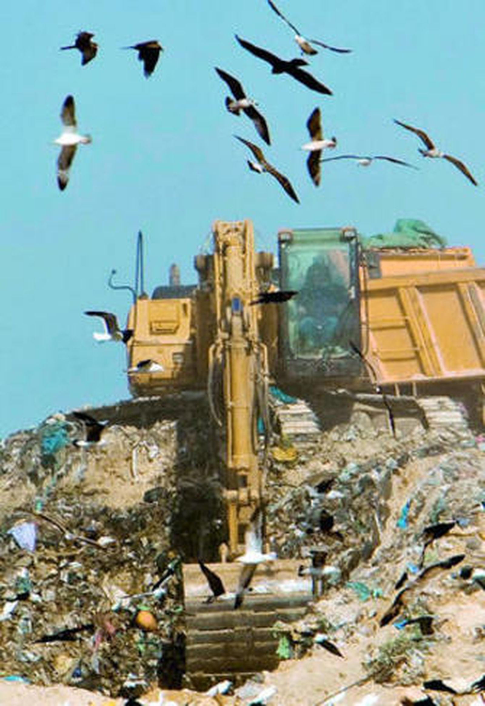 Una excavadora trabaja en el vertedero, el pasado lunes.