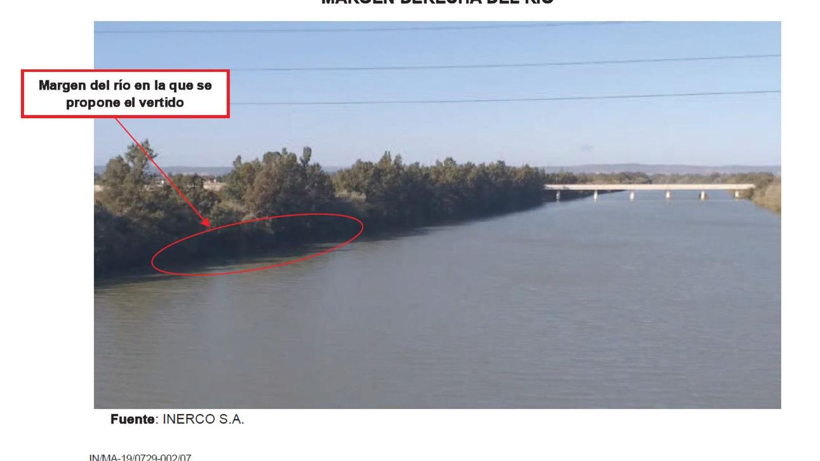 El emplazamiento para el punto de vertido.