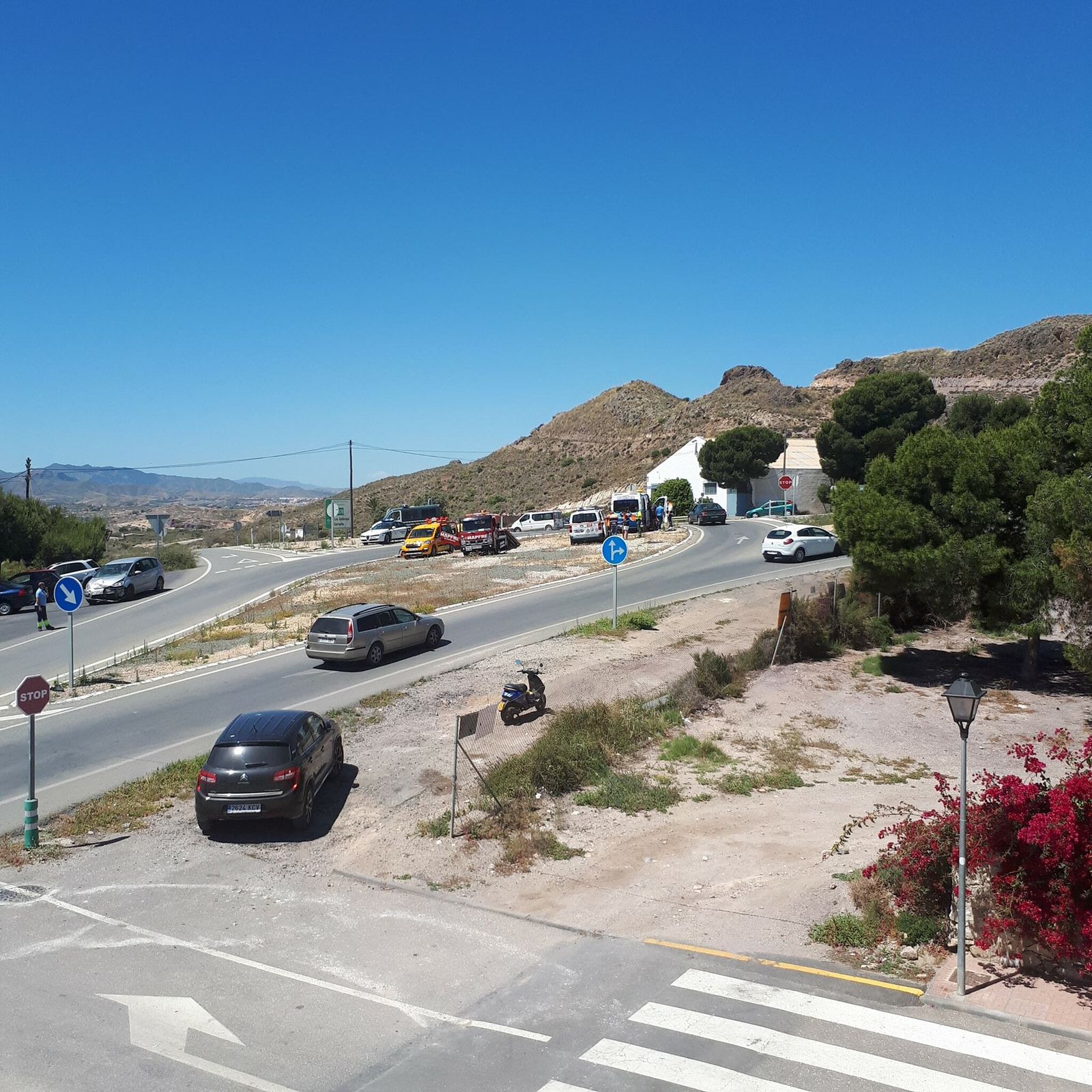 Accidente de tráfico moral en el cruce de La Simona (Garrucha)