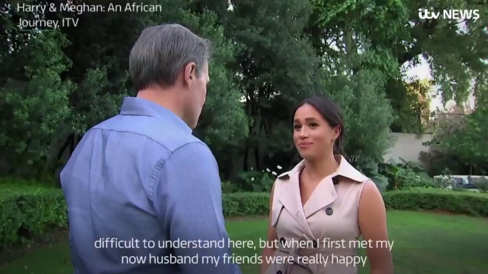 Meghan Markle, en su última entrevista en la cadena ITV durante su viaje solidario a Sudáfrica.