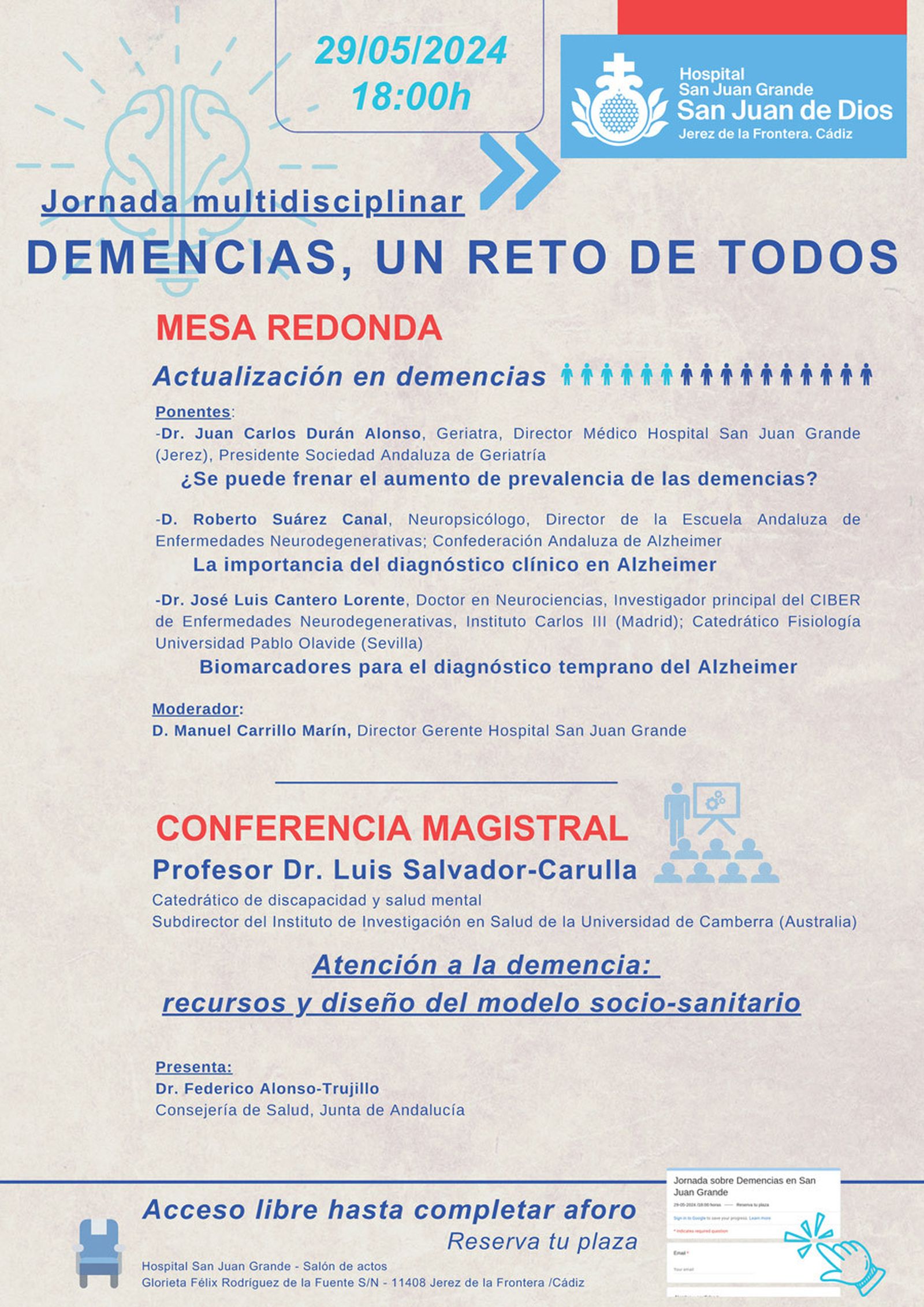 Programa de la jornada multidisciplinar.