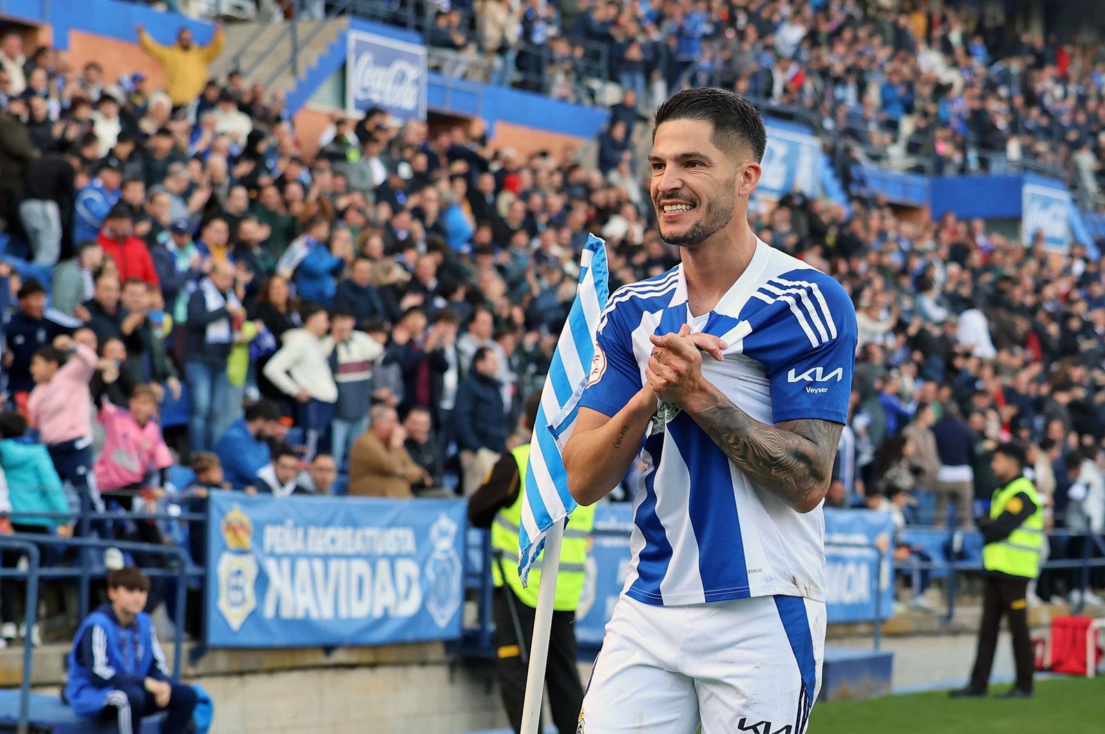 Caye Quintana, el goleador referencia del Recreativo de Huelva.