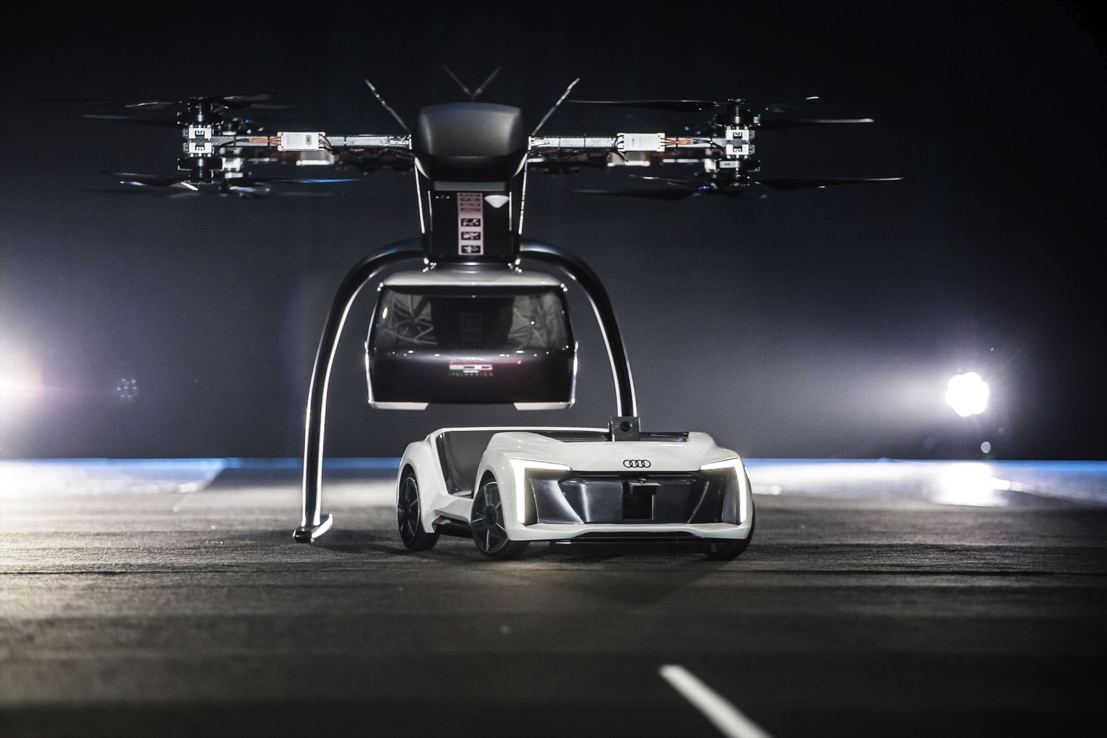 El 'taxidrone' según Audi y Airbus.