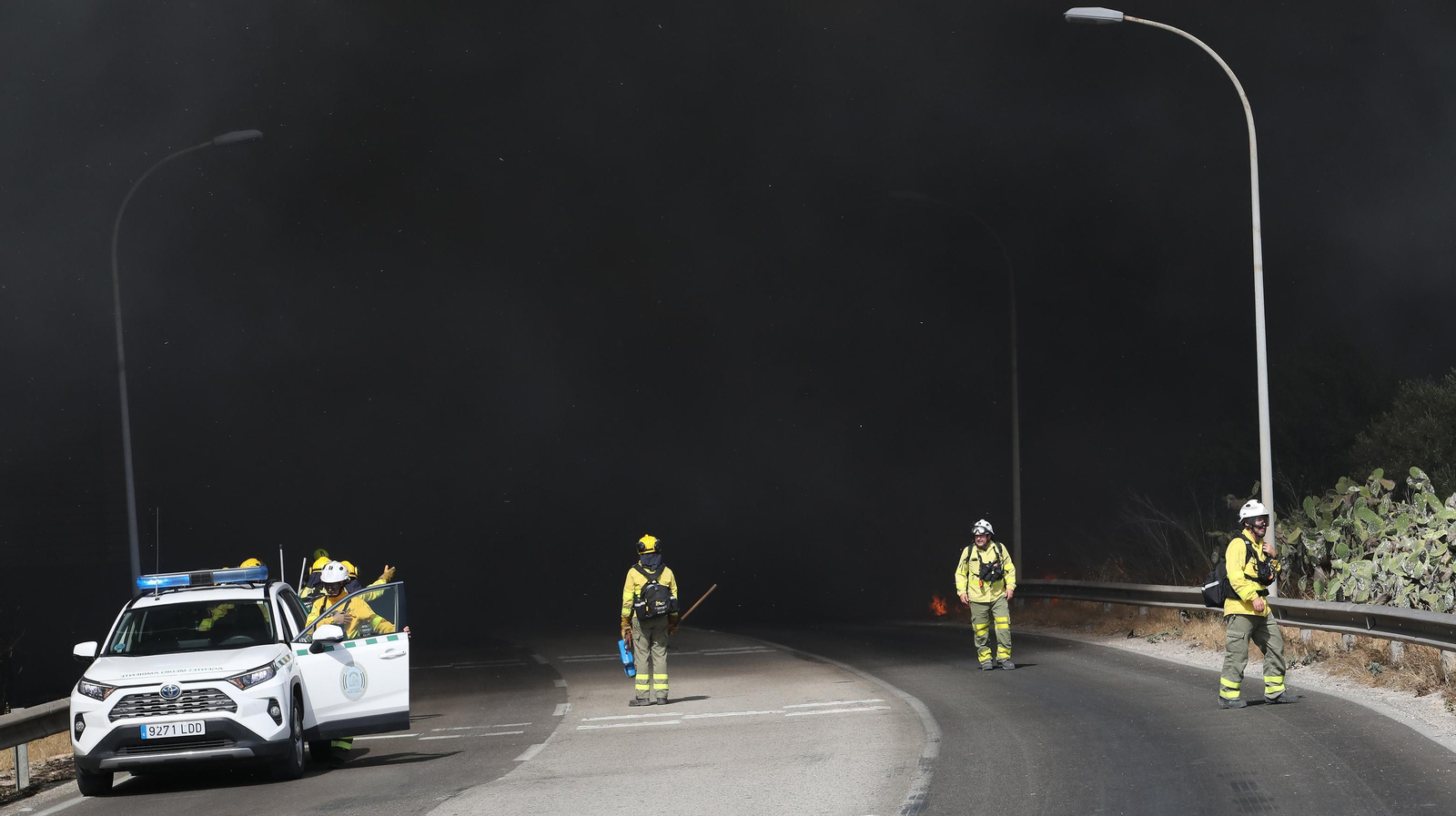 Grave incendio en la campiña de Jerez