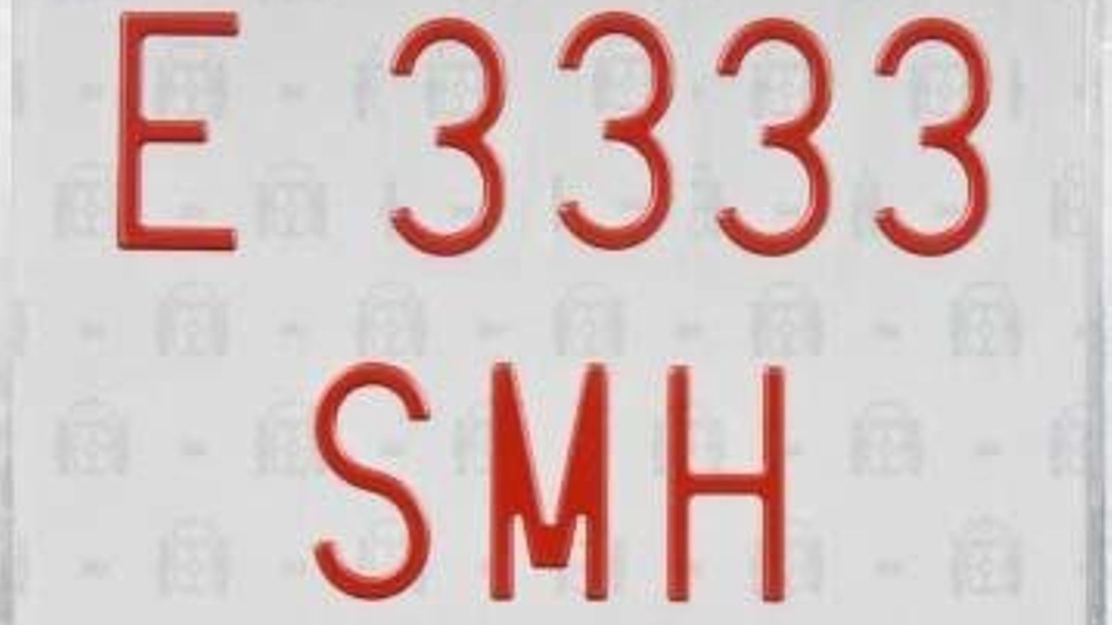 Matrícula especial para maquinaria