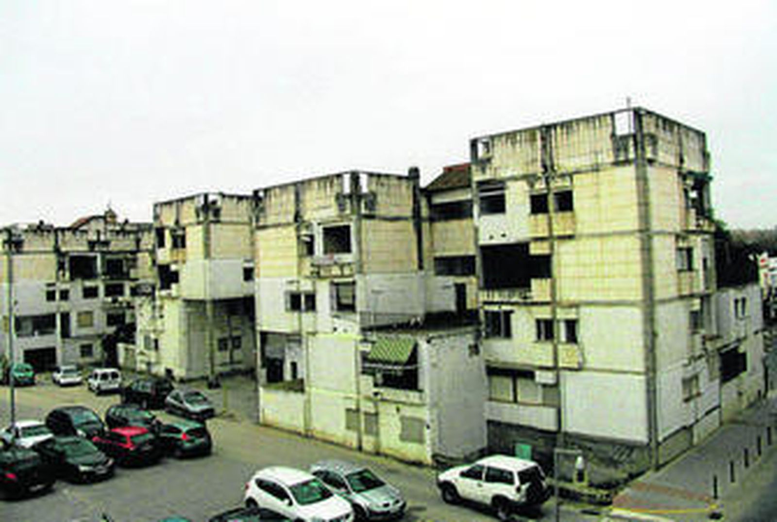 Una imagen del desolador aspecto que presentan ahora los cuatro bloques.