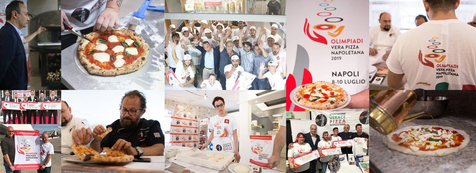 Algunos concursantes de anteriores ediciones de las Olimpiadas de la Verdadera Pizza Napolitana