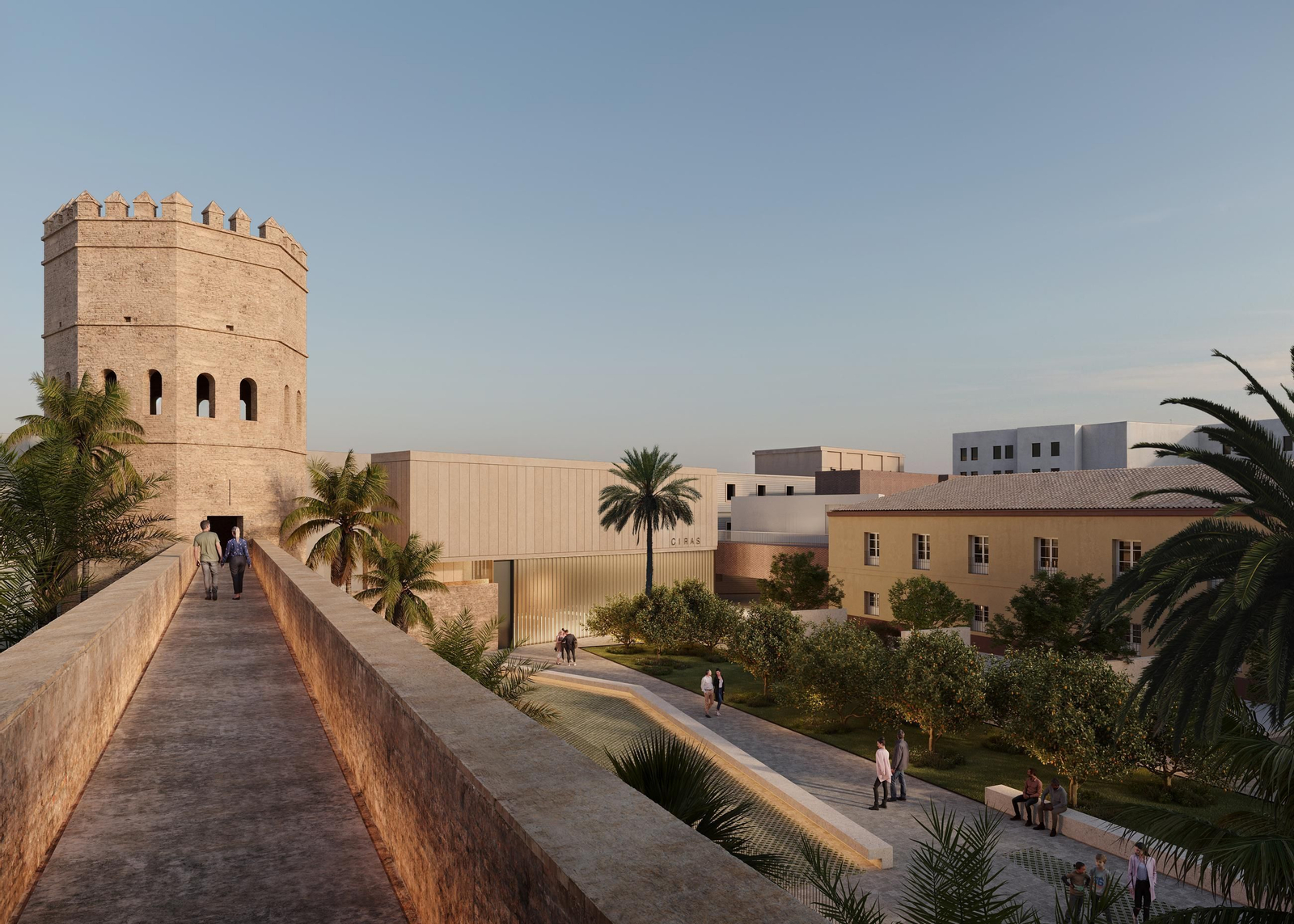 Recreación del recorrido por la muralla.