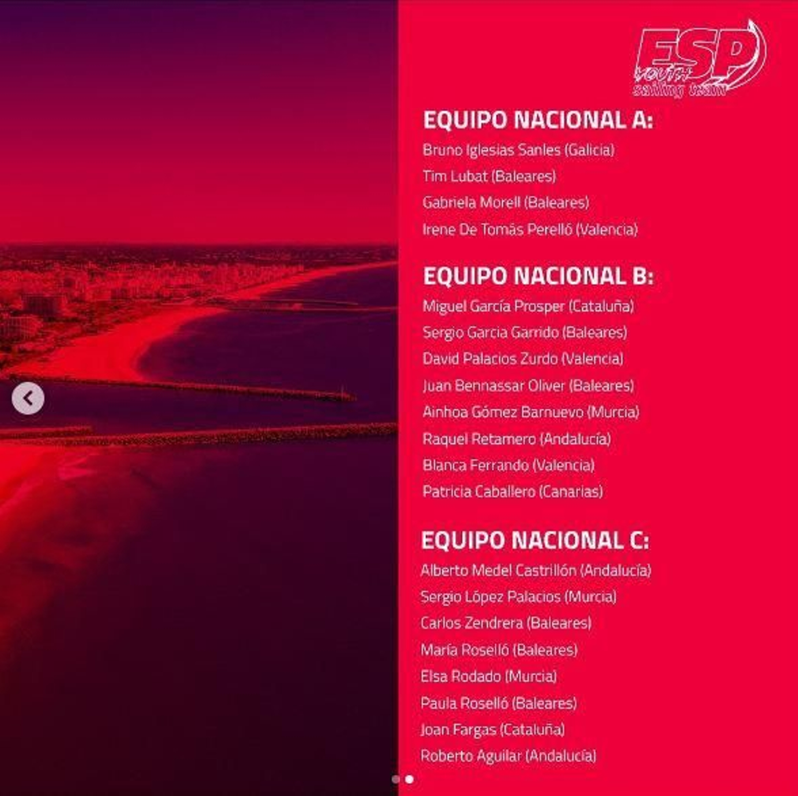 Convocatoria de la selección española para el Europeo U-19 de ILCA-6