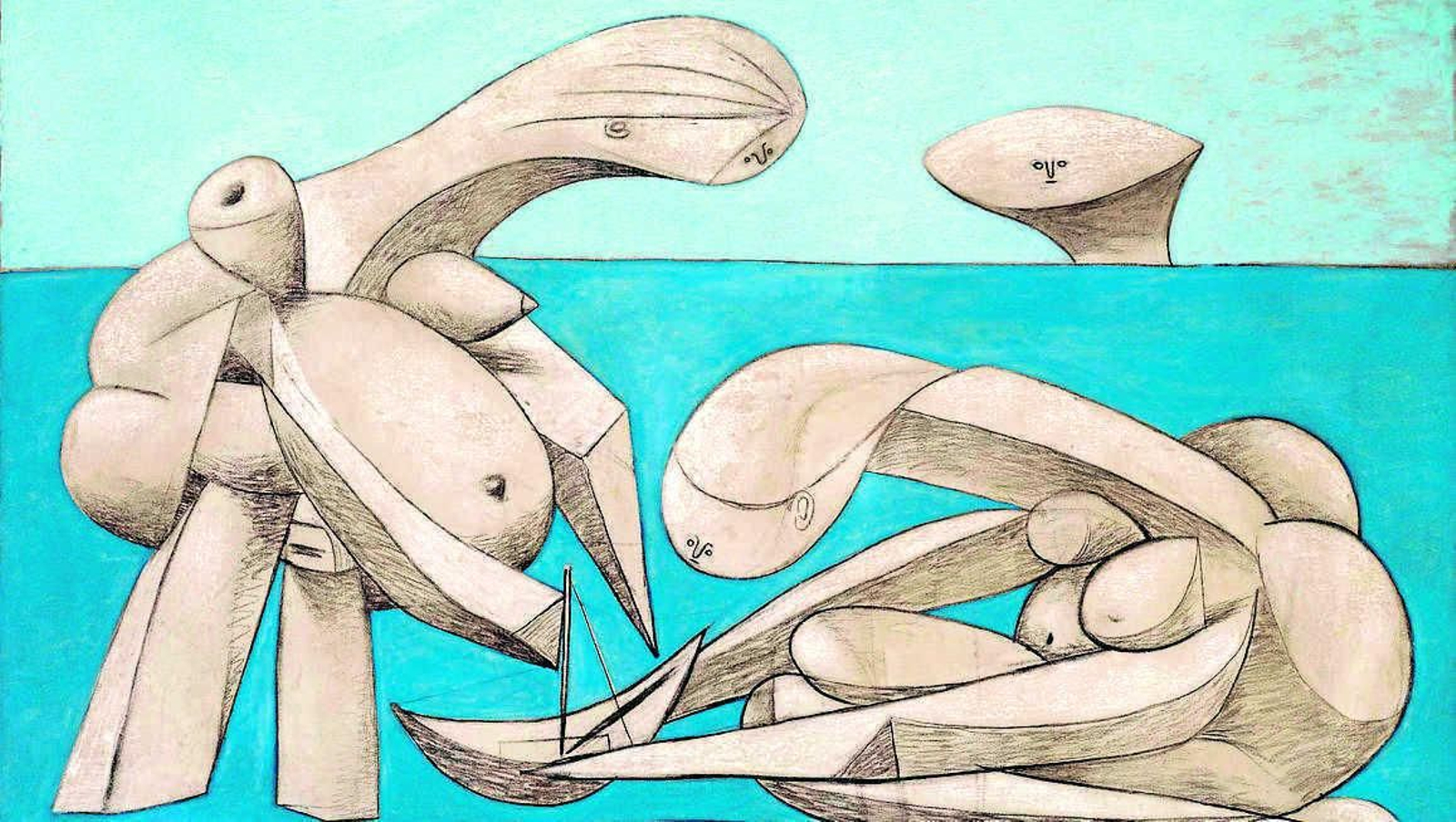 'En la playa' (1937), óleo sobre lienzo de Picasso perteneciente a la colección Peggy Guggenheim de Venecia.