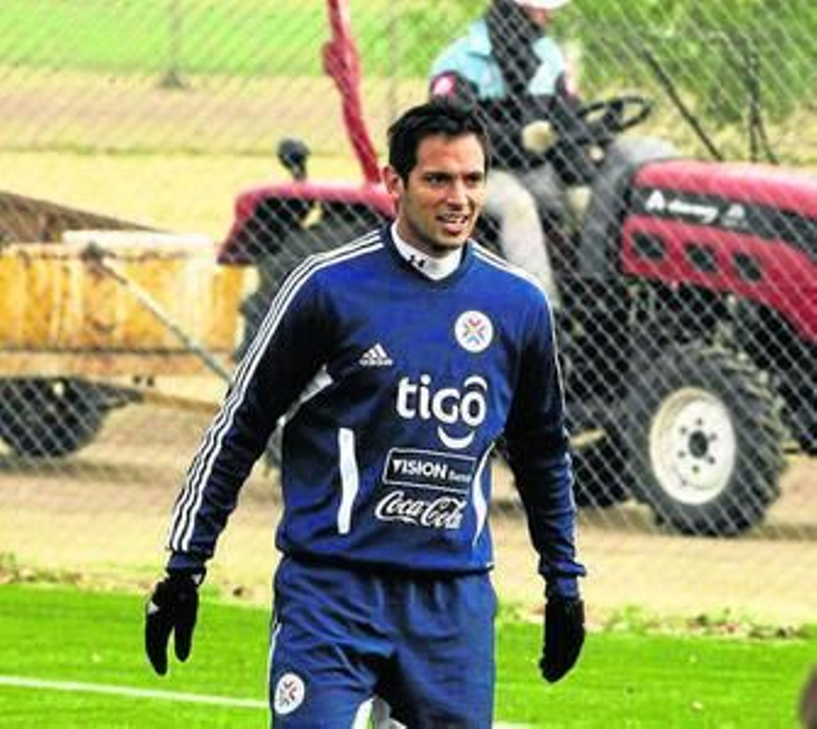 Santa Cruz, en un entrenamiento durante la Copa América.